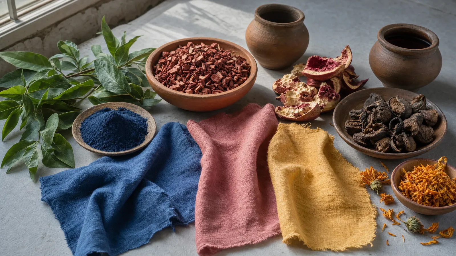 Low-impact dye materials and swatches