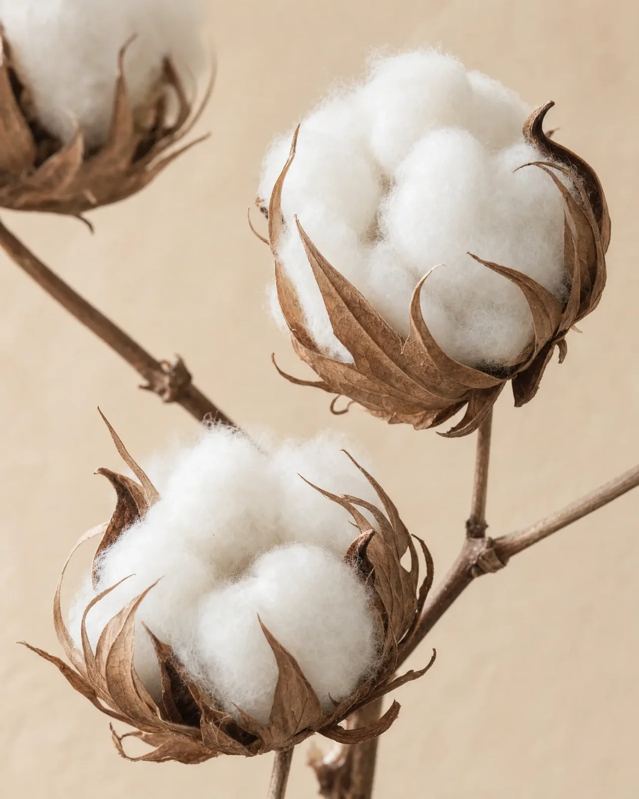 Botanical cotton closeup
